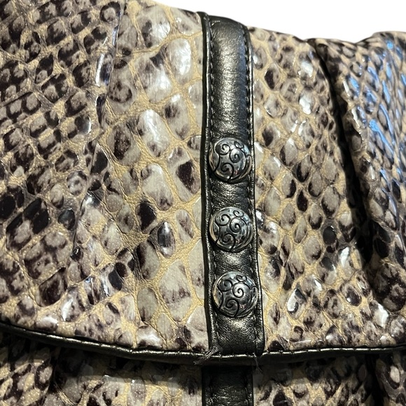Brighton Snake Print Clutch with Black Accent & Crossbody/Wristlet Straps - Picture 3 of 6